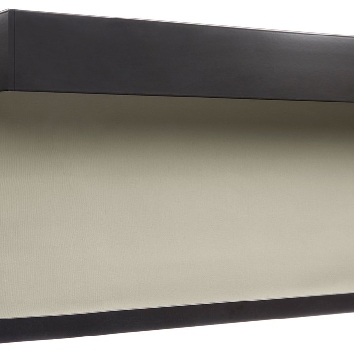 Blackout Roller Shades in the Rainier Flaxen color with the 3in. Facia.