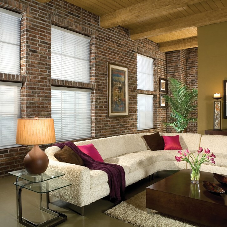 Manhattan Sheer Shadings feature soft fabric louvers suspended between two layers of sheer fabric, and preserve your view when opened while providing UV protection. Color: White