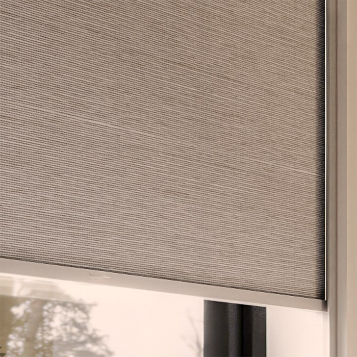 Color: Modica Cornerstone; Opacity: Blackout; Bottom Rail: Square Hem Bar; Add-On: Light Blocker