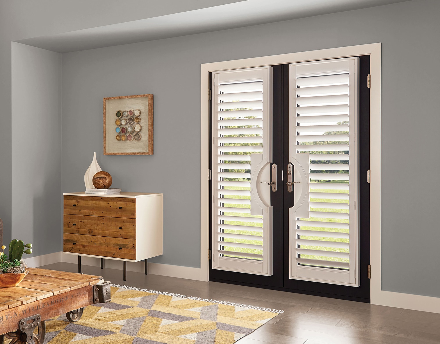 french door shades or curtains