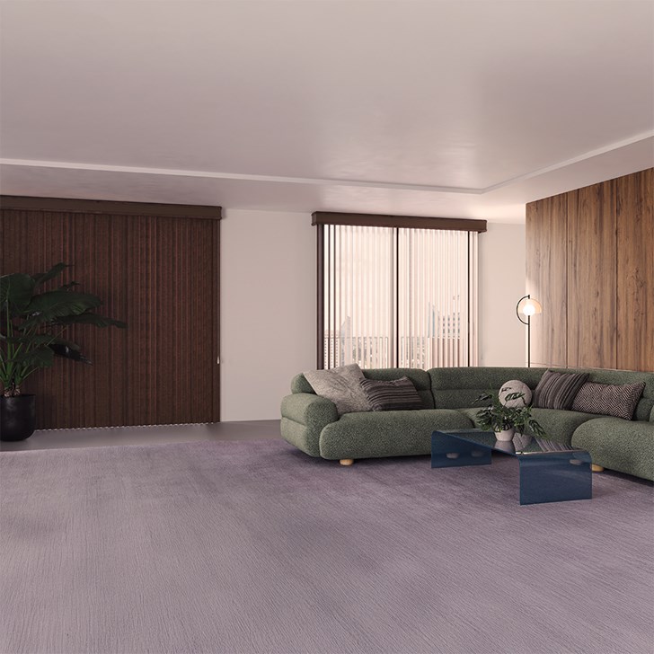 Color: Rustic Chestnut; Stack: One Way to Left; Headrail: Pecan Marque Valance