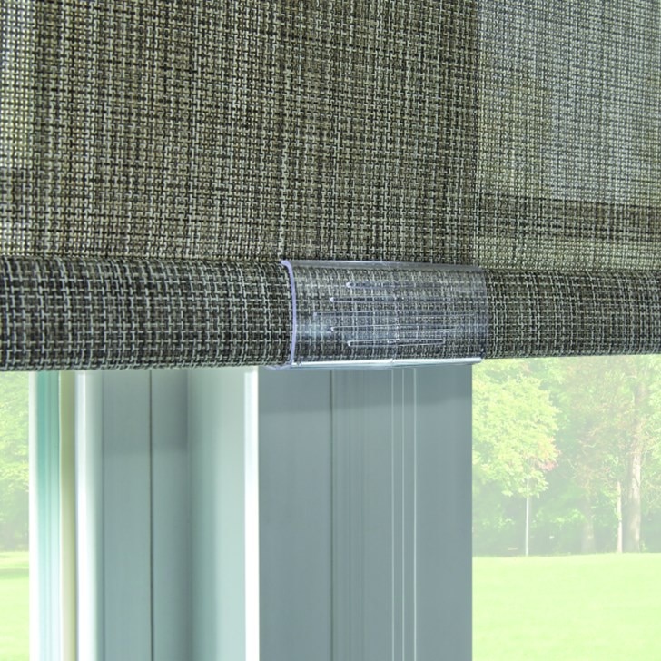 Solar Shade with EasyTouch Cordless Lift, Fabric-Wrapped Hem Bar: Landon, Sapling 10094