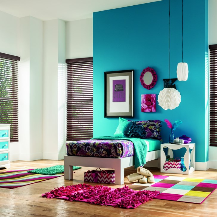 Shown in color Deep Cherry 1316 with cordless lift and wand tilt